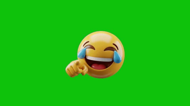 Laughing Emoji Animation on Green Screen Background