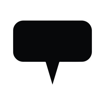 Black Speech Bubble Icon for Communication and Messaging.