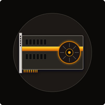 Single fan graphics card icon in modern professional style with hardware