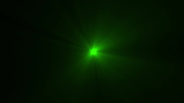 owing Green Optical Lens Flare Light Burst Motion Graphic Loop.