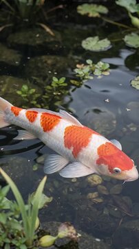 Commercial Close-up of a Vibrant Nishikigoi Koi Fish