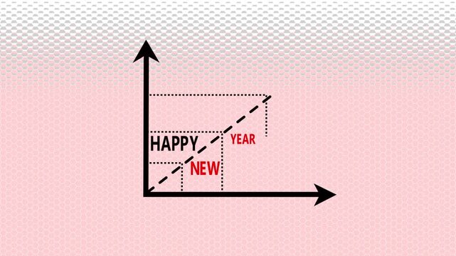 Happy new year 2027 animated line graph growth chart motion for holiday greeting and business success celebration.