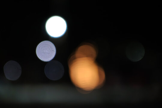Abstract Bokeh Lights on Black Background