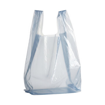 Transparent plastic shopping bag with handles
