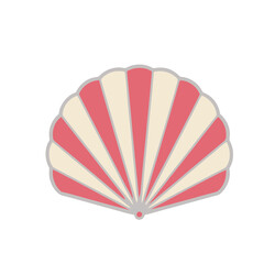 Stylized Scallop Shell Illustration © pa