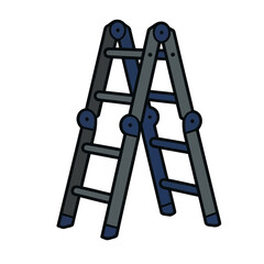 Two A-frame ladders © pa
