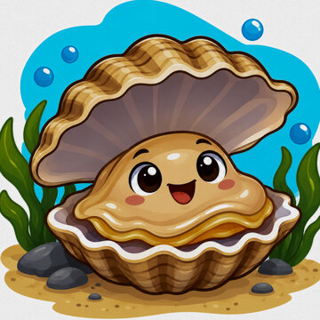 A Cute Shell Ready To Be Happy Cook