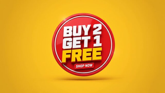 buy 1 get 1 free animation of a discount label