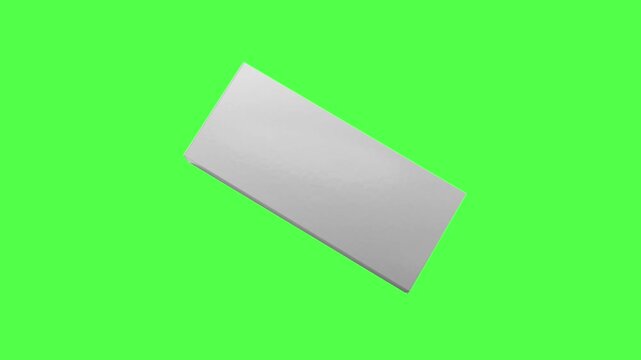 Tablets in medicine box. Looping 4k animation. Tablets and capsules. 3d rendered animation. Green screen 4K.