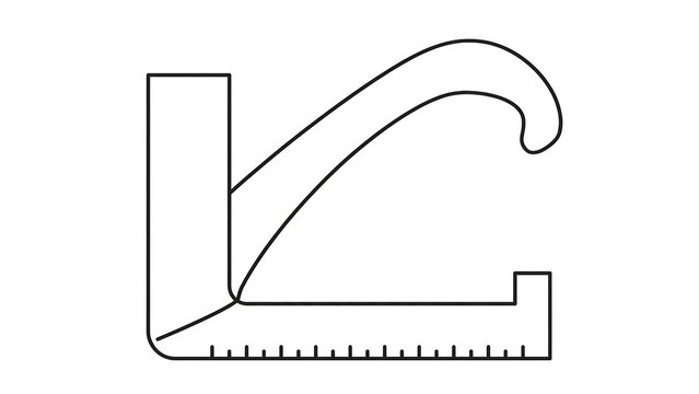 Protractor tool white background.