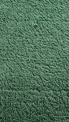 Detailed macro of forest green wool carpet with fluffy loops and rippled wave pattern, cozy soft textile texture background for home furnishing, upholstery and design projects © Sidiq Hariadi Diang