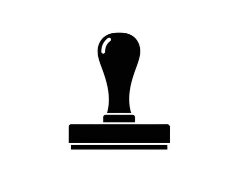 Black ink rubber stamp icon for office documents isolated on transparent background