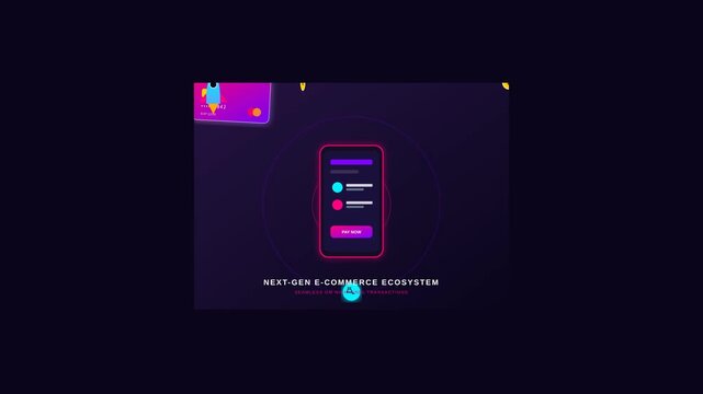 Digital Finance E Commerce Transaction App Interface with Futuristic Payment Security Concept