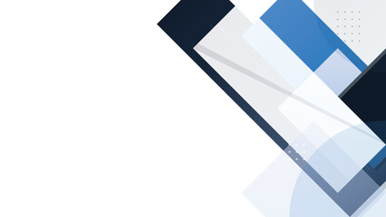 Fototapeta premium Abstract geometric background featuring blue and dark shapes arranged in a modern diagonal design pattern with composition overlapping geometric