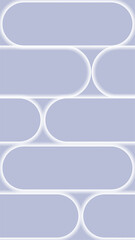 Abstract blue background pattern with rounded pill shapes stacked in modern brickwork arrangement featuring soft white glowing neon edges © phochi