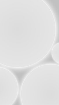 Abstract soft white 3d background with layered circular shapes smooth gradient tones and drop shadow, modern minimalist graphic design presentation