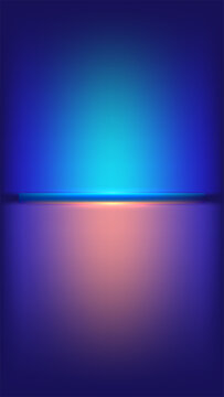 abstract blue pink neon light background with horizontal glowing line divider, futuristic tech vertical wallpaper design and digital presentation backdrop