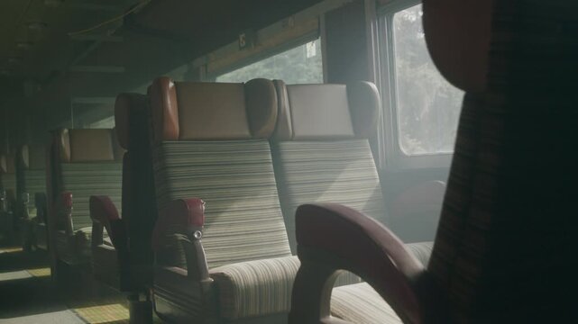 seats of old steam locomotive