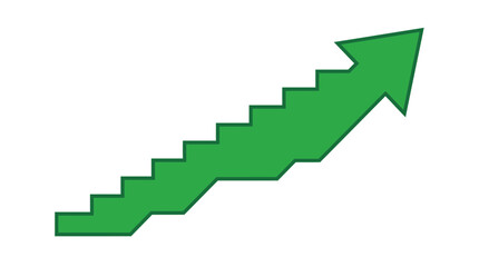 Obraz premium Green Arrow Staircase Graphic Isolated