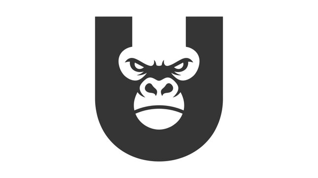 Gorilla face integrated into letter U logo.