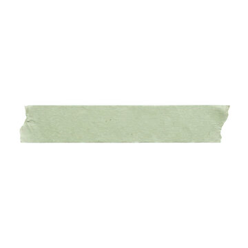 Light green pastel masking tape strip isolated on transparent background