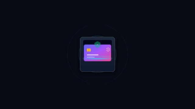 Digital Credit Card Payment Authentication and Transaction Success Motion Graphic Animation