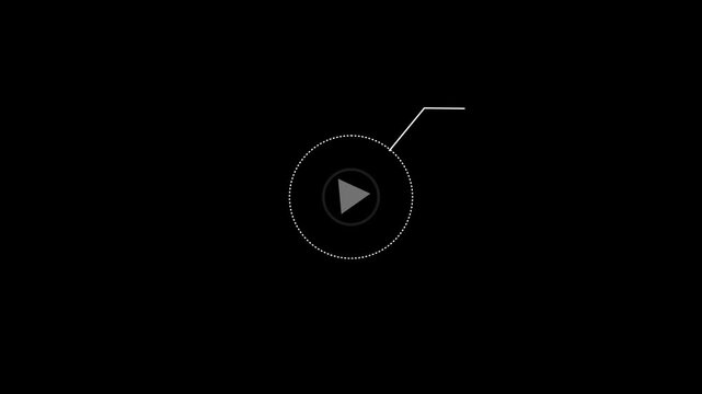Play button displayed as a minimalist interface element with a thin circular border sits isolated on a dark backdrop to represent playback functionality and media interaction in software development.
