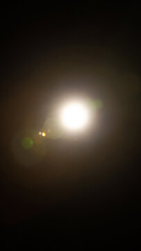 Sun flare on the black background