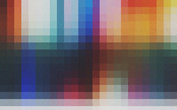 Multicolored vertical stripes in a pixelated format representing data visualization and creative spectrum for digital art