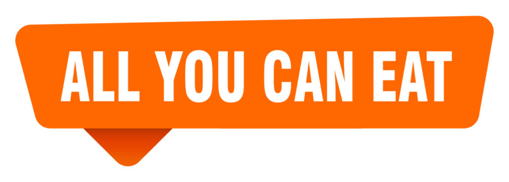 all you can eat sticker. all you can eat orange sign isolated on transpatent background