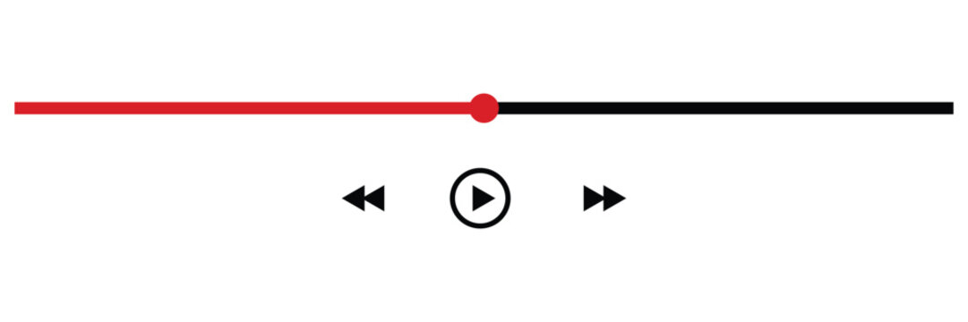 Minimalist Media Player UI Interface with Play, Pause, Previous, Next Controls and Progress Bar