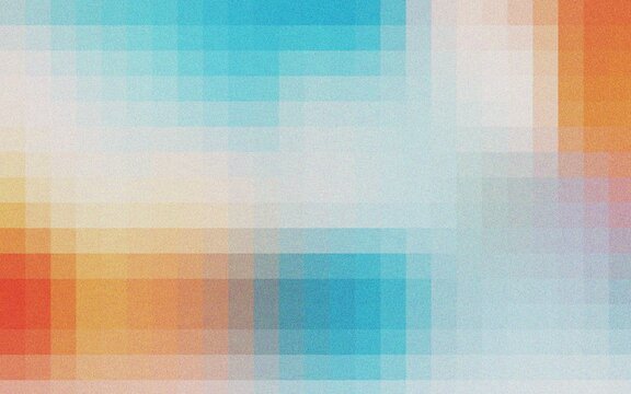 Contemporary contrast of teal and orange colors in a grainy digital pattern for tech and travel