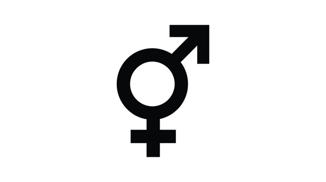 Combined male and female gender symbols black silhouette