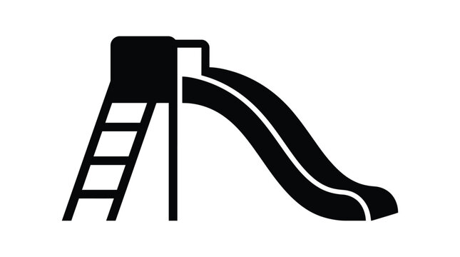 Playground Slide Silhouette A Black Shape On White Background