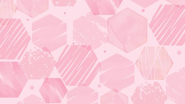 Abstract Hexagon Pattern Loop Background - pink