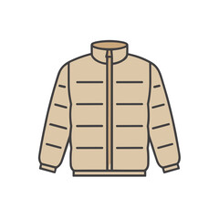 Beige puffer jacket illustration © arfadan