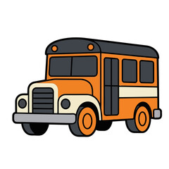 Cartoon school bus illustration © arfadan