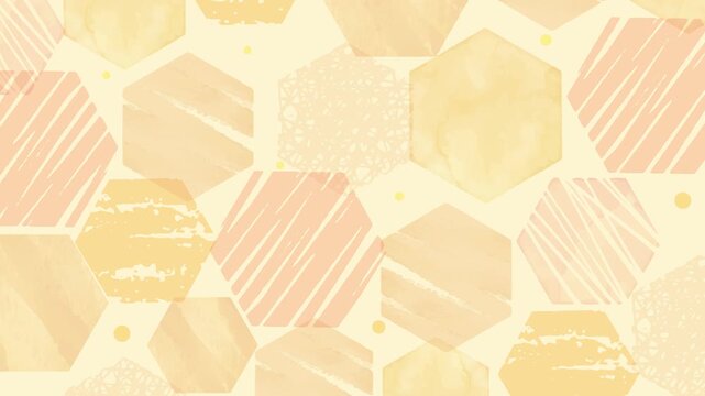 Abstract Hexagon Pattern Loop Background - orange