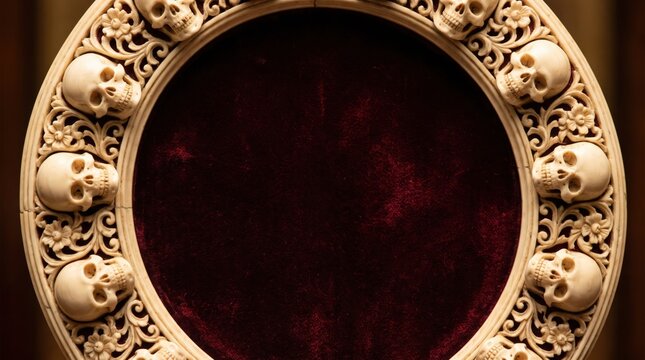Happy halloween skull adorned decorative mirror frame 31 october