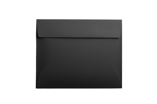 Modern black envelope with broad flap