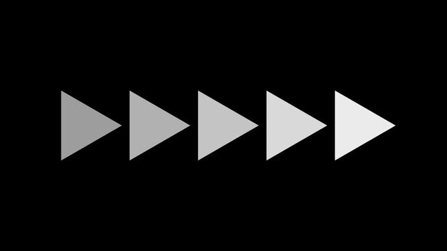Arrow sequence transitions from light gray to dark gray across a black background.