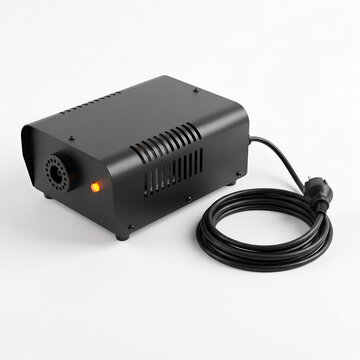 Black fog machine with power cable isolated on a white background