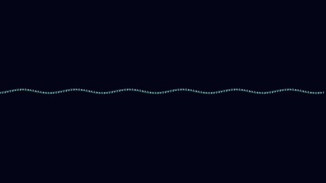 Abstract faint purple sine wave digital audio frequency line on black background