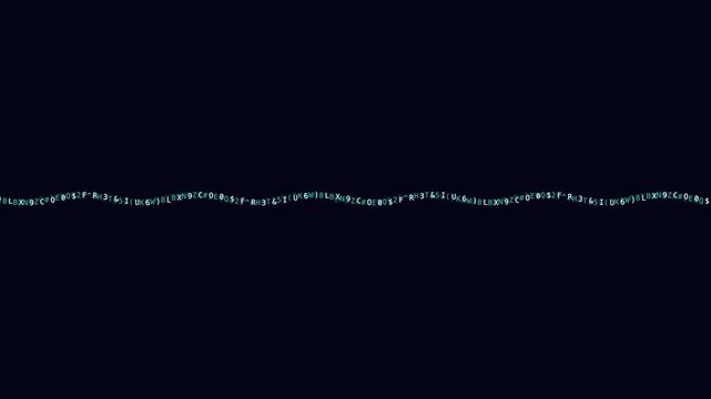 Minimal blue dotted sine wave line on dark background, digital audio frequency concept