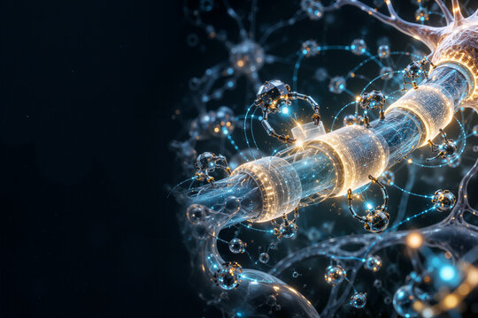 Nanobots Repairing Futuristic Energy Fiber Network