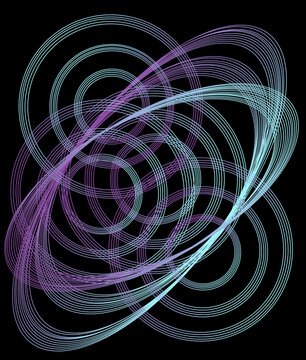 Swirling Neon Blue And Purple Geometric Lines