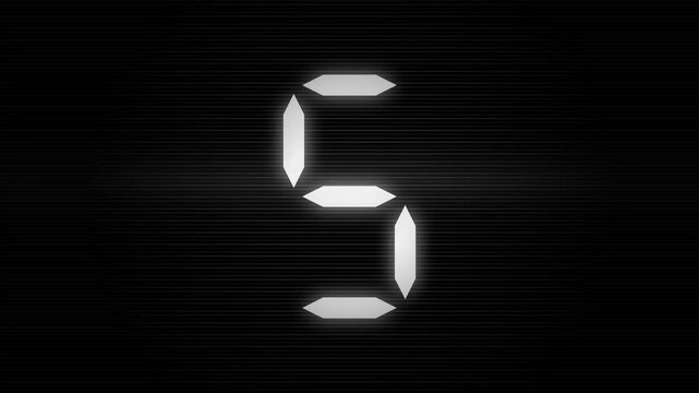 Digital countdown timer with glowing white numbers on a dark textured background