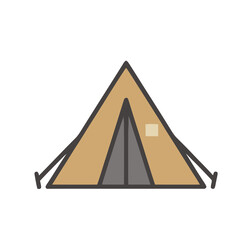 Simple illustration of a brown tent © purwati