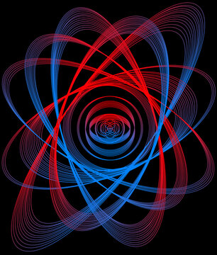 Neon Electric Lines of Red And Blue