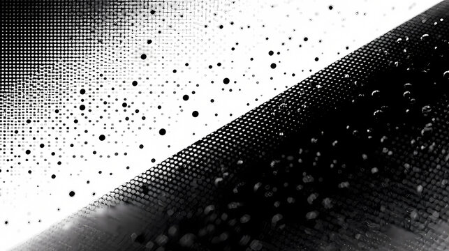 Black diagonal spots on gray grid background